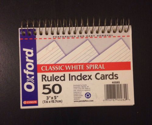Oxford 3x5&#034; Ruled Index Cards
