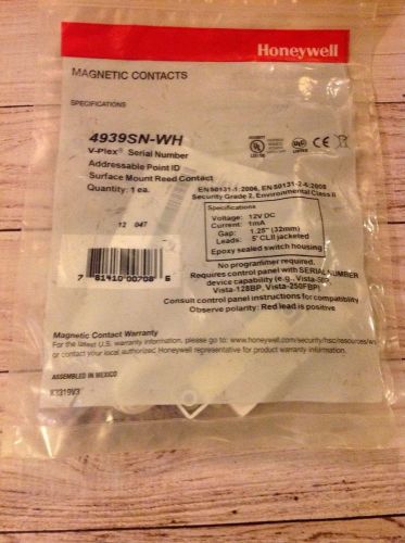 Honeywell 4939SN-WH magnetic alarm contact v-plex addressable point surface