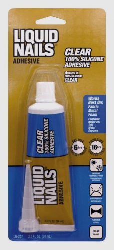 New! liquid nails clear small projects silicone adhesive glue 2.5 oz. ln-207 for sale