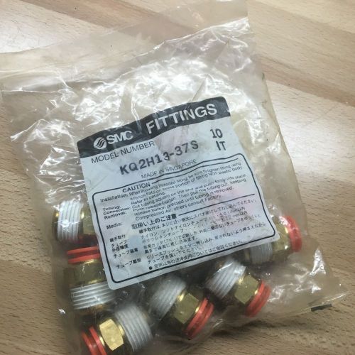 SMC KQ2H13-37S MALE CONNECTOR 1/2&#034; NPT 1/2&#034; OD  TUBE ( BAG OF 10 )  NEW IN BAG