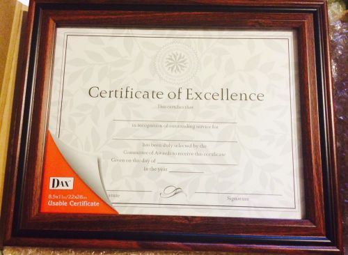 Elegant Dax Desk/Wall Photo Document Award Frame, Wood, 8.5 x 11, Rosewood/Black