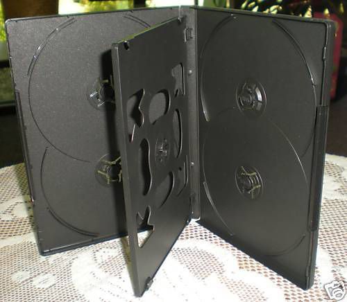 50 SLIM 14MM MULTI 6 SIX DVD CD CASES BOX , BLACK DH6