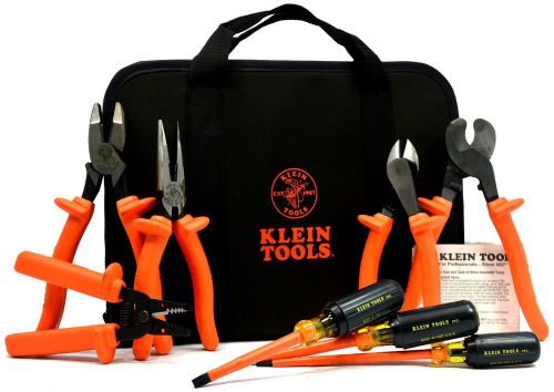 Briefly Used KLEIN INSULATED TOOLS 8-Piece Set No. 33529 in CANVAS CASE Pliers +