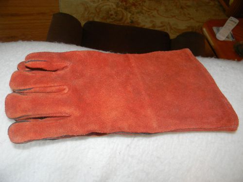 13&#034; Heavy Duty ORANGE Welding Gloves Split Cowhide w/Cotton Lining