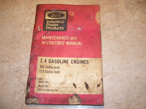 Vintage 1970 Ford Industrial I-4 Gas Engine Operator Manual