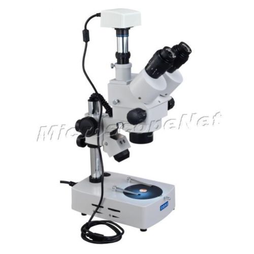 Omax 3.5x-90x dual illumination trinocular zoom stereo microscope + 1.3mp camera for sale
