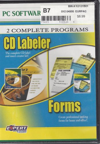 Expert Brand CD Label &amp; Creator Kit and Forms, 2 complete PC Programs NEW ~ S64
