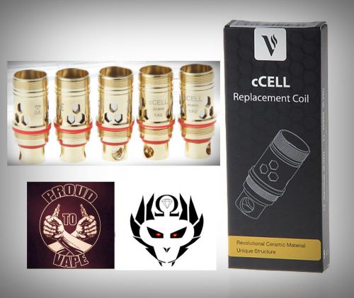 Authentic Vaporesso Ceramic cCELL Coil Head (5-Pack) 0.9ohm Kanthal Target, Aspi