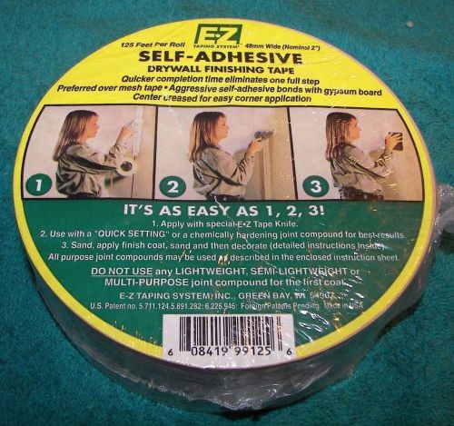 NEW E-Z Taping System Self-Adhesive Drywall Finishing Tape 2&#034; X 125&#039; NIB *