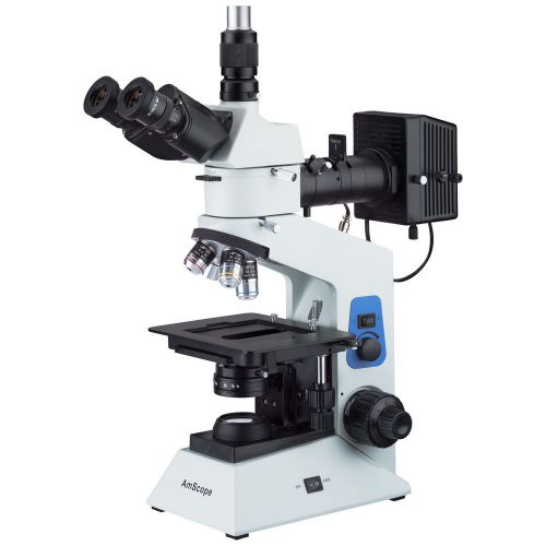 Amscope me580t 40x-500x trinocular dual-light polarized metallurgical microscope for sale