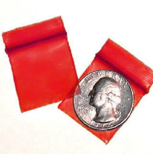 Red baggies 1 x 1&#034; Apple reclosable mini ziplock bags 100 200 500 1000