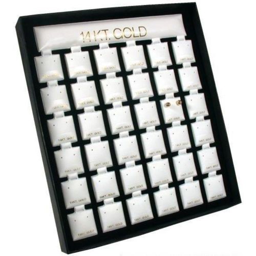 36 Pair 14K Gold Earring Puff Card Display Stand