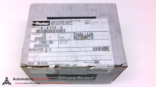 Parker 6-8 ftx-s - pack of 25 -  #6 m st. 1/2&#034; npt triple-lok connecto, new for sale