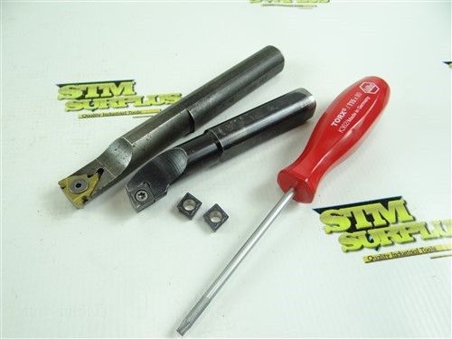 Pair of 3/4&#034; shank boring &amp; threading bars tool-flo + new inserts for sale