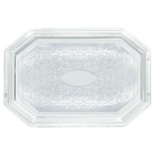 Winco CMT-1420, 14x20-Inch Chrome Plated Octagonal Serving Tray with Engraved Ed