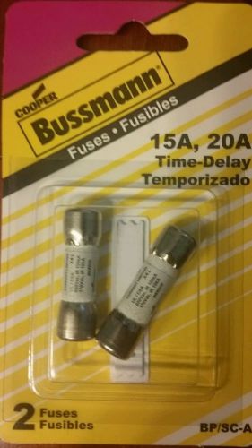 Cooper Bussmann BP/SC-A Time Delay Fuse 15A &amp; 20A Pkg of 2