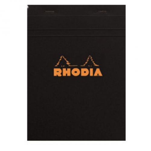 Rhodia Staplebound Black 6 x 8.25 Graph Notepad - R162009
