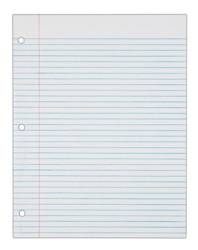 Tops tops notebook filler paper, college ruled, 11 x 8.5 inches, 3-hole punched, for sale
