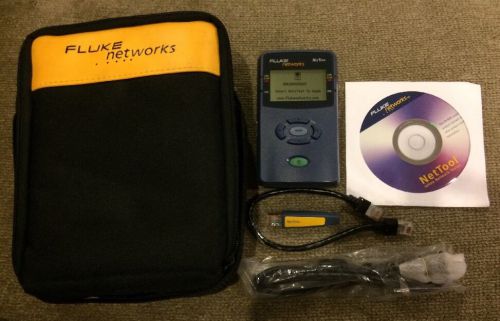 Fluke Networks NetTool 10/100 Cable Tester, Case, Adapter, Cords, and CD