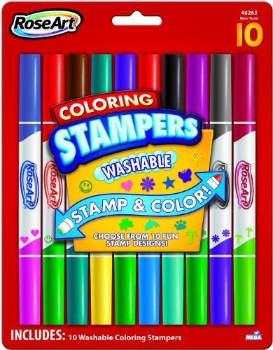 Rose art roseart stamp n color markers, 10-count, assorted colors and designs for sale
