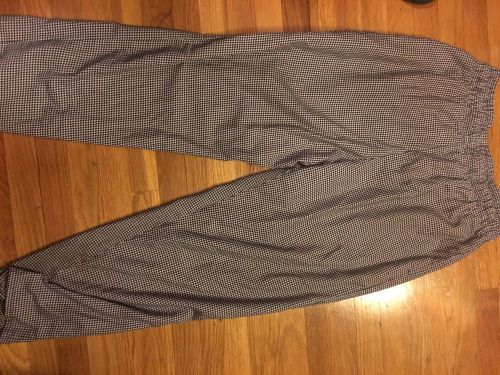 Large Baggy White And Black Checkered Chef Pants. Cook Work Pants