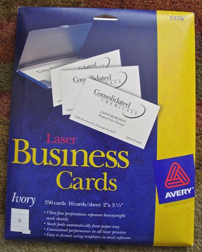 AVERY Laser BUSINESS CARDS, 32 sheets (320 cards), IVORY, #5376