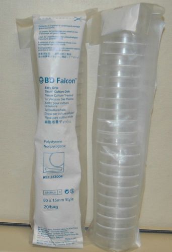 40 BD FALCON 353004 EASY GRIP CULTURE DISH 60mm x 15mm Sterile 2 Packs of 20 NEW