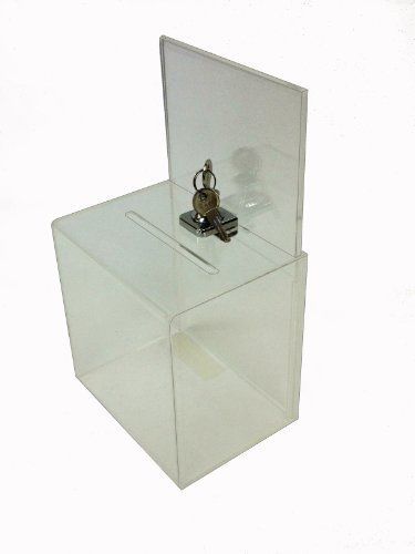 Buddy Products Small Acrylic Locking Collection Box, 4.7 x 11 x 6.3 Inches