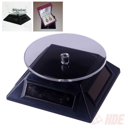 Solar powered rotating rotary phone jewelry display plate stand turntable black for sale