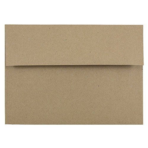 JAM Paper? A7 (5 1/4 x 7 1/4) 100% Recycled Paper Envelope - Brown Kraft Paper
