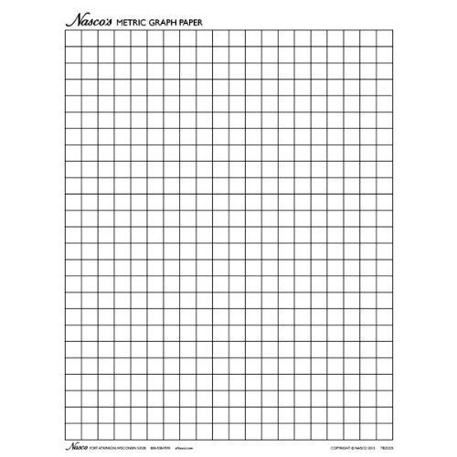 Nasco TB25325T Graph Paper, 1cm Squares, 11 x 8-1/2&#034;, 100 Sheets, Grades Pre-K+