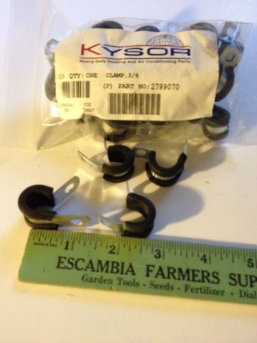 QTY 25, KYSOR 3/8&#034; CUSHIONED LOOP CLAMPS, 1/4&#034; MOUNTING HOLE, 2799070