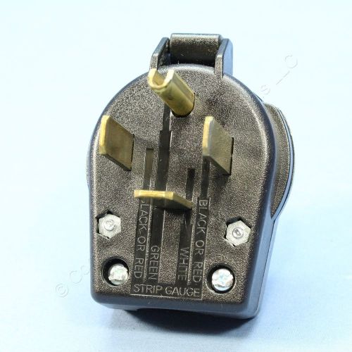 New cooper black commercial grade angled power plug nema 14-60p 60a 125/250v s20 for sale