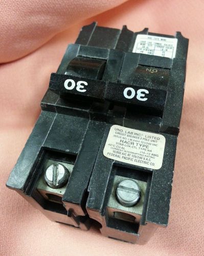 Federal pacific    2 pole 30 a , 208v/240v circuit breaker  na230 for sale