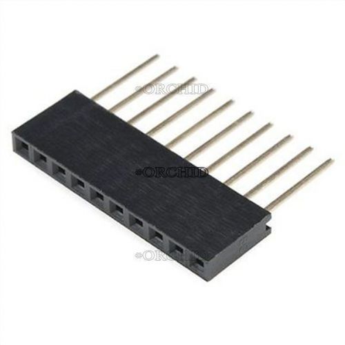 10pcs 10 pin 2.54 mm stackable long legs femal header for arduino shield