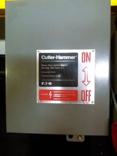 Cutler Hammer DH361UDK Heavy Duty 30Amp Safety Switch 600 Volt