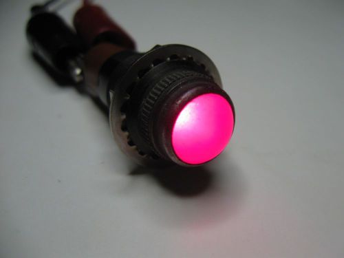 Vintage DIALCO Ruby Red Panel Mount Indicator Light with GE 47 Bulb #3