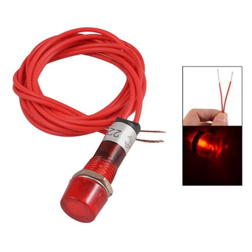 Neon Indicator Pilot Signal Lamp Red Light AC 250V w 2 Wires CT