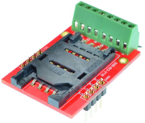 SIM card socket Breakout Board, elabguy SIM-BO-V1AV (Hinged Type),  Arduino