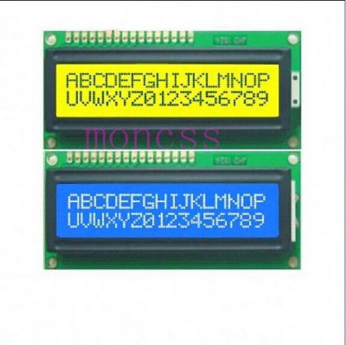 1pcs Blue + 1pcs Yellow Backlight 1602 HD44780 LCD Display 5v LCM For arduino