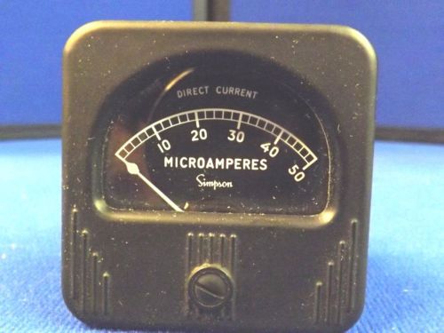 Simpson Elec. Inst. Co. &#034;MICROAMPERES D.C.&#034; Gauge ( Chicago IL ) MPN 8562 AND P