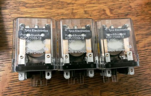 Lot of (3) ice cube relay 12 volt dc potter &amp; brumfield kup-11d55-12 dpdt for sale