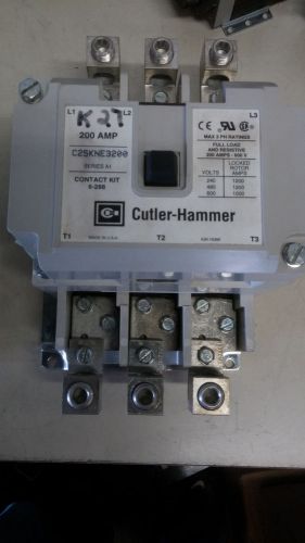 CUTLER HAMMER C25KNE3200 USED 200A CONTACTOR SEE PICS GREAT CONTACTS #A75