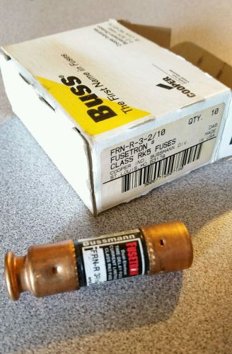 Box of 10 bussmann frn-r-3-2/10 amp fuses class rk5 nos for sale