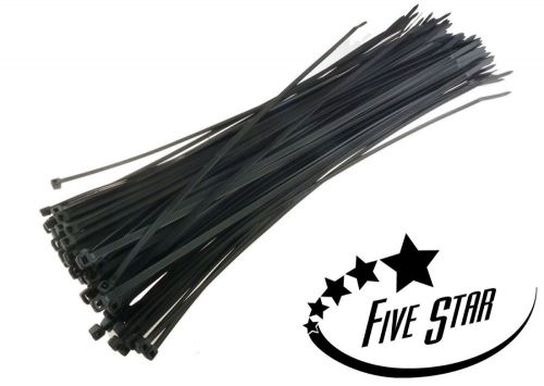 100X Pack 12&#034; inch Black Nylon Network Cable Cord Zip Tie Wire Strap 90 Lbs