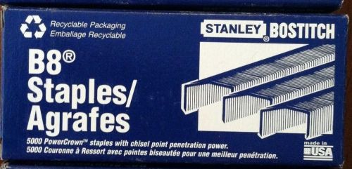 STANLEY BOSTITCH B8 STAPLES BOX 5000 STCR2115 3/8&#034; POWER CROWN CHISEL POINTED