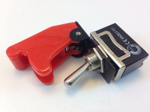 On/off spst 2p toggle switch spade term w/cover red 20a 125v #661901/665015 for sale