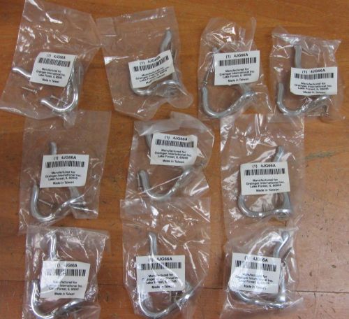 Lot of 10 Coat Garment Hook 2 Hook Ends Natural Aluminum Finish Height 1 3/4 In