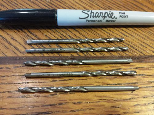 Ptd drill bits, 3 mm, high quality m-7 steel,  lot of 5,  new for sale
