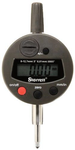 Starrett 3600-5 LCD Electronic Indicator, 0.375&#034; Stem Dia., 0-0.5&#034;/0-12.7mm